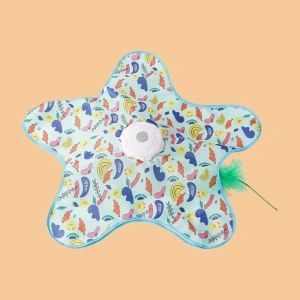 Motion Activated Smart Cat Toy Mouse with Feather Teaser Wand — Automatic Cat Toy, AikeA