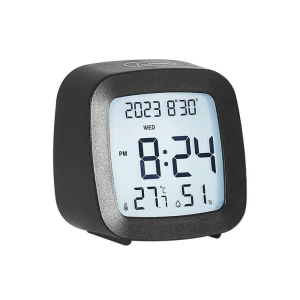 Portable Table Clock with LCD Display and LED Alarm — Air Quality Monitor