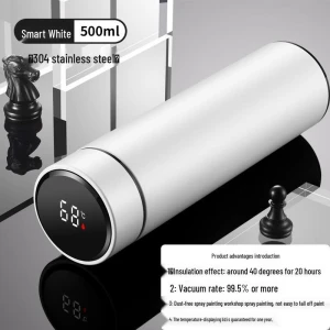 Smart Temperature Display Stainless Steel Thermos Cup — Smart Water Bottle, JDST