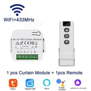Smart WiFi Curtain Switch with RF433MHz Remote Control — Smart Switch, Lntelligent Living Hall