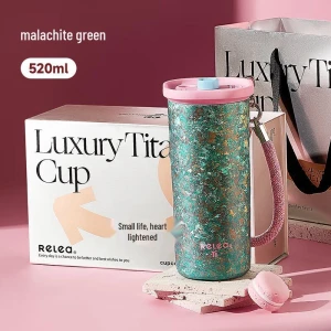 Star Sea Titanium Thermos Bottle with LED Display — Smart Water Bottle, WUSHIWUSHENG