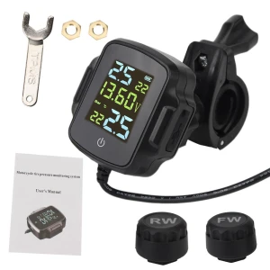 Tire Pressure Monitoring System with Dual External Sensors, Tire Temperature Alert, and USB Charger — TPMS, KITCHEN-MALL