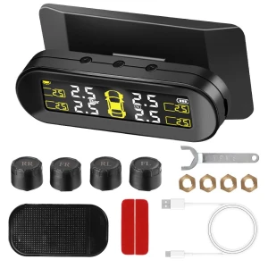 Tire Pressure Monitoring System with Solar Panel and Rotating Display — TPMS, KITCHEN-MALL