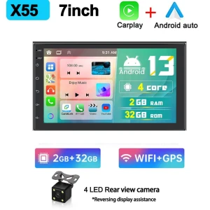 Universal Android 13 Car Radio with GPS, CarPlay, WiFi, FM/AM — Car Infotainment System, Auto Accessories Home