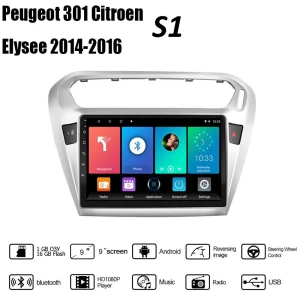 2-DIN Android Car Radio for Peugeot 301 and Citroen Elysee 2013-2016, Silver — Car Infotainment System, Yousui