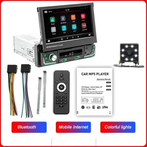 7-inch Touchscreen Car Radio with Bluetooth, MP5 Player, and Reverse Camera — Car Infotainment System, Simplistic Living Home