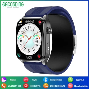 AMOLED HD Display Air Pump + Ball Accurate Blood Pressure Measurement Fitness Tracker BT Calls NFC Smart Watch — Smart Watch, SACOSDING