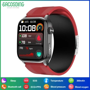 AMOLED HD Screen Air Pump + Ball Accurate Blood Pressure Measurement Fitness Tracker BT Calls NFC Smart Watch — Blood Pressure Monitor, SACOSDING