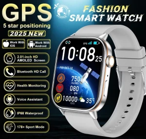 Military Dual-Band GNSS GPS Smartwatch with Compass, 10 ATM Waterproof, Bluetooth Calling, Heart Rate Monitor, Sports... — Smart Watch, JT-Online