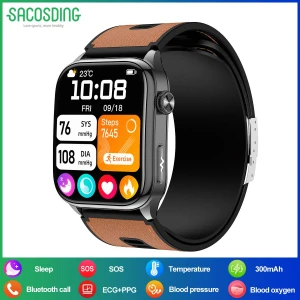 New AMOLED HD Screen Air Pump + Balloon Accurate Blood Pressure Measurement Fitness Tracker BT Calls NFC Smart Watch... — Smart Watch, SACOSDING