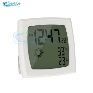 Ultra Thin Simple Smart Home Electronic LCD Digital Display Temperature Humidity Meter Time Clock Thermometer Hygrometer — Smart Thermometer, Leaf Ladle