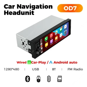 Universal FM Car Radio Multimedia Player with CarPlay and Android Auto — Car Infotainment System, ZoomSpark