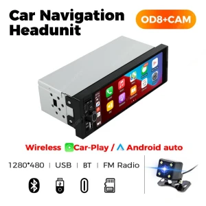 Universal FM Car Radio Multimedia Player with CarPlay and Android Auto — Car Infotainment System, ZoomSpark