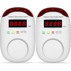 Carbon Monoxide Alarm with Digital Display and Voice Alert — Air Quality Monitor, 3FXB