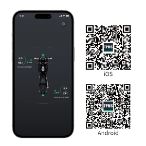 Motorcycle Tire Pressure Monitoring System with 2 External Sensors — TPMS