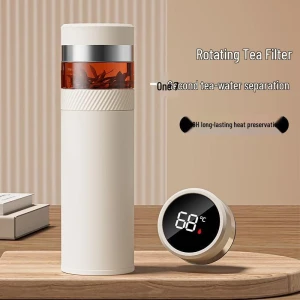 Smart Temperature Display Stainless Steel Tea Infuser Mug — Smart Water Bottle, Shangqi