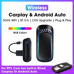 Colorful Wireless Carplay and Android Auto Mini Smart Box — Car Infotainment System, The Cozy Nook