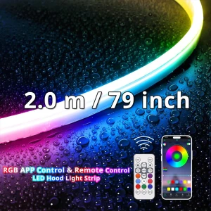 Multi Color APP Control LED Car Hood Light Strip — LED Strip Lights, gshabks