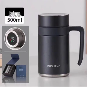 Stainless Steel Smart Tea Office Cup with Temperature Display — Smart Water Bottle, Fuguang