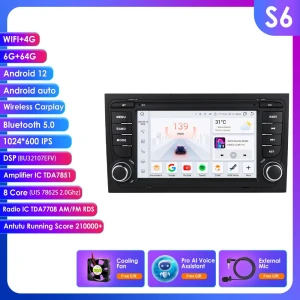 7-inch Car Stereo with 4G LTE, Android, GPS, and CarPlay — Car Infotainment System, Hizpo