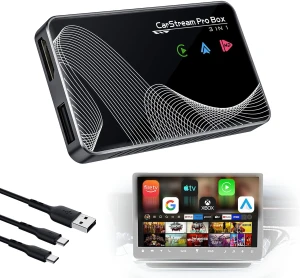 3-in-1 HDMI Car TV with Wireless CarPlay and Android Auto Adapter — Car Infotainment System, Kings City