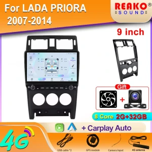 Car Radio with Android Auto, CarPlay, GPS Navigation, and Multimedia Player — Car Infotainment System, Reakosound