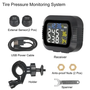 Motorcycle Tire Pressure Monitoring System with Temperature Alarm — TPMS, A Auto Parts Mall