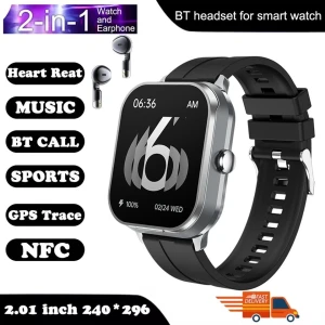 Smart Watch with Built-in Wireless Earbuds — Wireless Earbuds, Creative Adorn