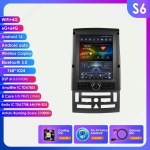 9.7-inch AI Wireless CarPlay Android Auto Car Stereo for Peugeot 407 SW CC (2004-2011) with GPS, WiFi, 8-Core, 6GB+64GB — Car Infotainment System, Hizpo