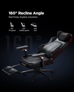 Gaming Chair with Ventilated Heating, Auto-Tracking Lumbar Support, Adjustable Armrests and Footrest — Smart Chairs, AutoFull