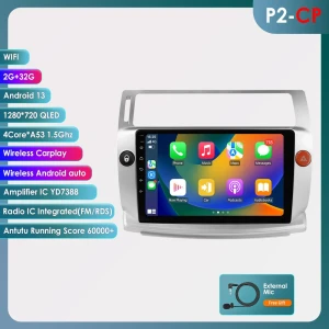Android 14 QLED Car Stereo with GPS and CarPlay — Car Infotainment System, Hizpo
