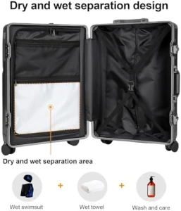 Carry-On Luggage with Spinner Wheels — Smart Luggage, AIWEINY