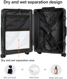 Expandable Carry-On Suitcase with Spinner Wheels — Smart Luggage, AIWEINY