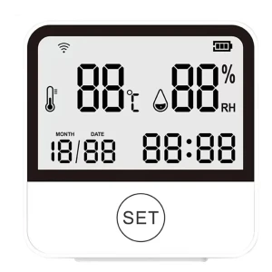 WiFi Smart Temperature and Humidity Sensor with LED Screen — Air Quality Monitor, Tuya