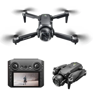 WiFi FPV Drone with LCD Screen Controller, HD Dual Camera, Servo Gimbal, Optical Flow Positioning, Brushless Foldable — Drone, WLRC