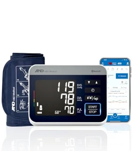 Precision Check Pro Blood Pressure Monitor for Home Use with Bluetooth - Wide Range Cuff, 4 Users, iOS & Android... — Blood Pressure Monitor, A&D Medical
