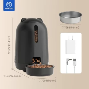 Automatic Cat Feeder with App Control, Dual Power Backup, Slow Feeding Mode, and 3L Capacity — Automatic Pet Feeder, PAPIFEED