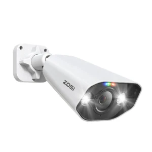 Outdoor PoE Security Camera with Two-Way Audio and Color Night Vision — Security Camera, ZOSI