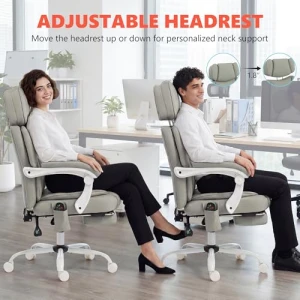 Massage Office Chair with Lumbar Heat, Ergonomic Executive Desk Chair with Adjustable Headrest, Vibration, Reclining,... — Massage Chairs, HOMCOM