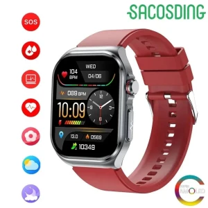 NFC ECG HRV Smartwatch with AMOLED Display and Bluetooth Calling — Smart Watch, SACOSDING