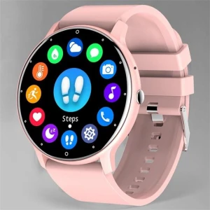 Smart Watch with Bluetooth Calling, Heart Rate, 1.39" Display, IP67 Waterproof, Pink Silicone Strap — Fitness Tracker, SACOSDING