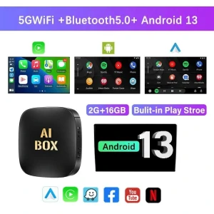 Wireless Android 13 CarPlay Adapter — Car Infotainment System, Auto Launcher