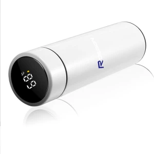 Intelligent Stainless Steel Insulation Cap Auto LED Temperature Thermos Cup — Smart Water Bottle, Volvo
