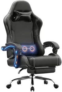Ergonomic Gaming Chair with Massage Lumbar Support, Footrest, and Adjustable Headrest — Smart Chairs, Dowinx