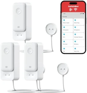 WiFi Water Leak Detector with Adjustable Alarm and App Alerts — Water Shut Off Valve, SwitchBot