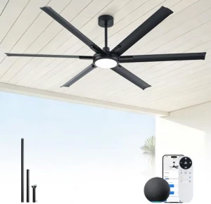 65 Inch Ultra-thin Smart Ceiling Fan with WiFi Alexa APP Remote Control, Whole Aluminum DC Motor and Blades, 6 Speed,... — Smart Fan, ECOiTEL