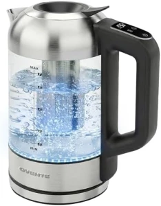 Digital Glass Electric Tea Kettle with Color-Changing LED Lights — Electric Kettle, OVENTE