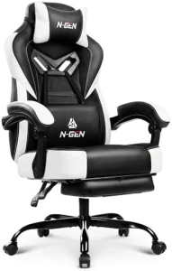 Gaming Chair with Ergonomic Lumbar Support, High Back Recliner, and Footrest — Smart Chairs, N-GEN GAMING