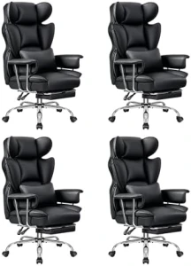 Office Chair Comfy, Big and Tall Executive Leather Chair, High Back Ergonomic Wide Chair with Footrest, Reclining... — Smart Chairs, ALLGOD