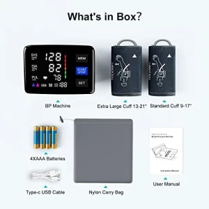 Automatic Digital Blood Pressure Monitor with Extra Large Cuff — Blood Pressure Monitor, LIVAROCI